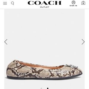 Coach Snake Skin Slip on flats